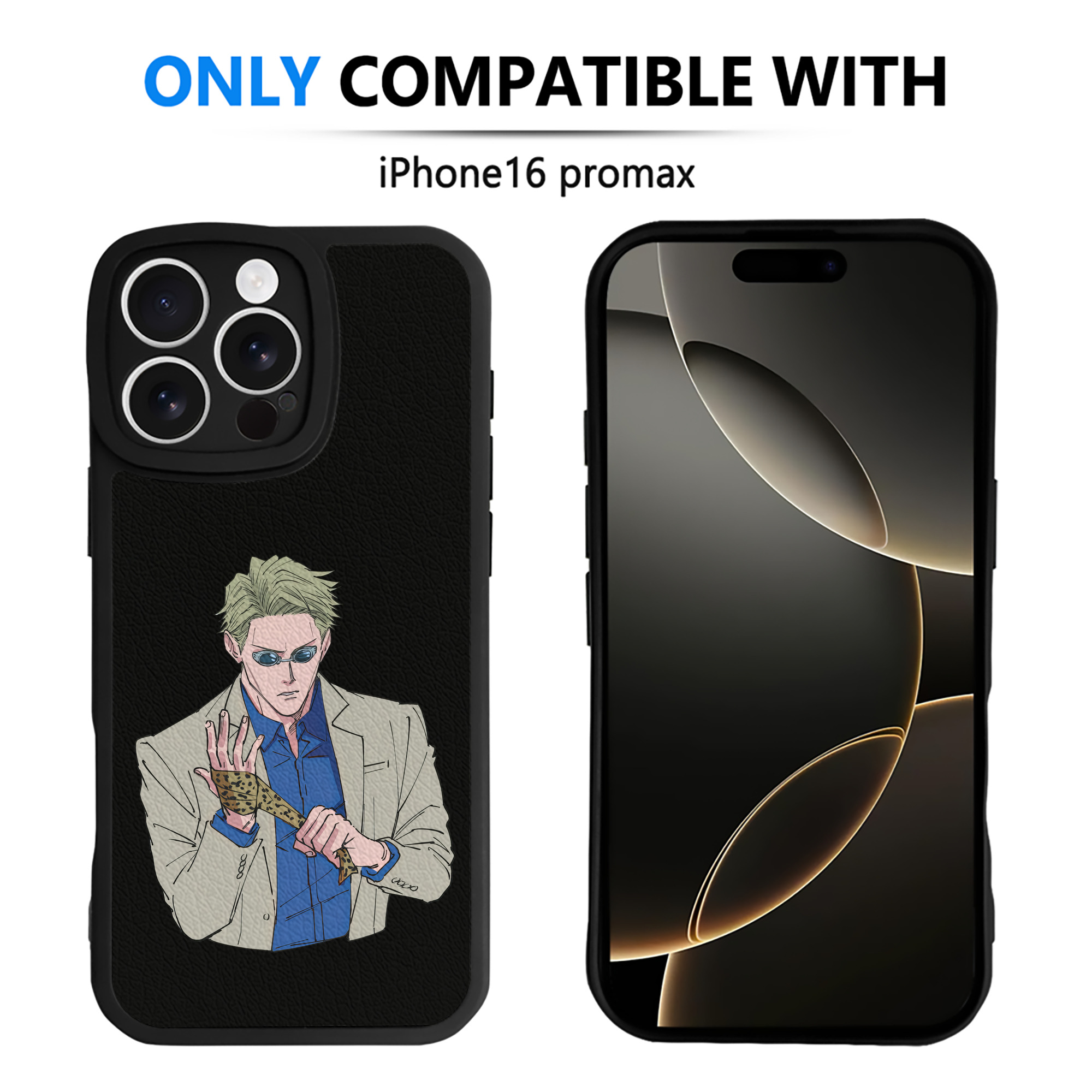 （画像用） 呪術廻戦 Jujutsu Kaisen 【iPhone 16シリーズ対応】シリコンスマホケース（レザー調） 材質：シリコン